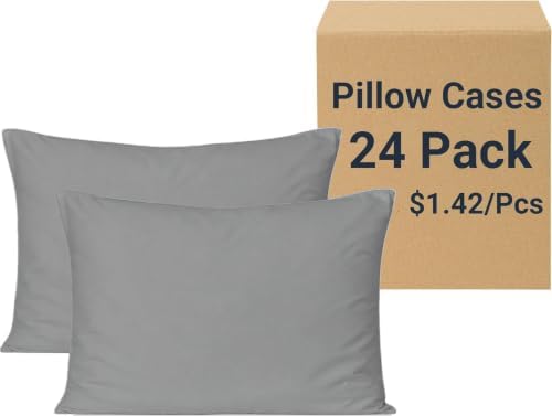 ZPECC Bulk Pillow Cases Standard Size 24 Pack, Beige Gray by ZPECC-ABrandThatHasBeenFocusedOnBeddingFor20Years