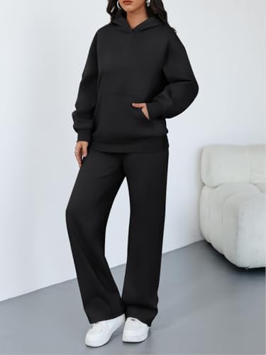 Trendy Queen Womens Oversized Hoodie Wide Leg Pants 2 Piece Lounge Set - Image 3