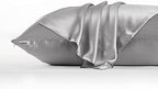 DISANGNI 100% Natural Mulberry Silk Pillow case for Hair and Skin with Hidden Zipper 22 Momme Both Sides Real Silk Pillow Case (2pc King Size 20" x36", Dark Gray) - Image 6