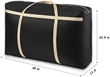 LUXUCURE Large Capacity Storage Bag Folding Luggage Organizer Bag Thickening Oxford Cloth Travel Duffel Bags,Sturdy Moving House Storage Bag (Color : Black, Size : 180L) - Image 2