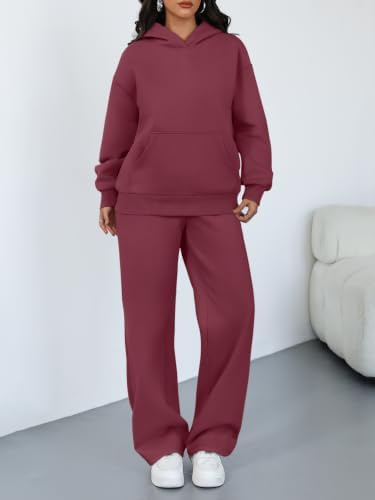 Trendy Queen Womens Oversized Hoodie Wide Leg Pants 2 Piece Lounge Set - Image 2