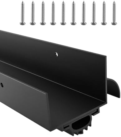 1 Pcs 1-3/4" x 36" U Shaped Aluminum Door Sweep for Exterior Doors, Black by Unknown