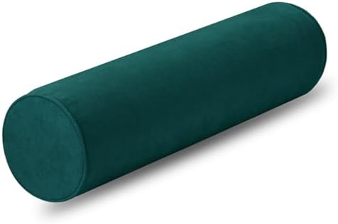 Cylinder Round Memory Foam Support Pillows Cervical Neck Roll Pillow with Pillowcase Soft, Comfortable and Breathable for Sleeping, Chair, Car, Sofa，Travel (Forest Green, 24x6) by Velvetcossy