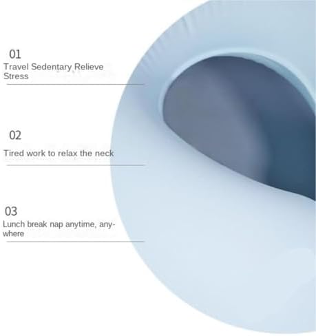 QUQUQ Travel Neck Pillow for Sleeping Portable Inflatable U-Shaped Travel Pillow for Neck Support While Traveling Comfortable(Blue,1pcs) - Image 4