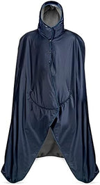 Mambe Extra Large Extreme Weather Hooded Blanket Navy and Charcoal - 100% Waterproof and Windproof with Premium Stuff Sack - for Stadiums and Watching Sports Activities - Machine Washable Fleece by Mambe