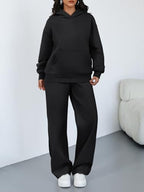 Trendy Queen Womens Oversized Hoodie Wide Leg Pants 2 Piece Lounge Set - Image 2