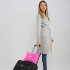 BlueHills Premium Soft Travel Blanket Pillow Value Pack Set of 2 Airplane Flight Blanket Throw in Carry Case with Luggage Belt & Backpack Clip, Travel Must Haves for Frequent Flyers, Pink & Beige - Image 6
