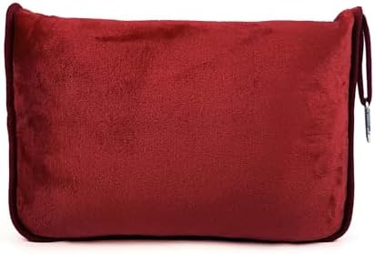 ShezPretty Premium 2in1 Soft Travel Blanket Pillow with Airline Hand Luggage Sleeve and Backpack Clip Airplane (Burgundy) by ShezPretty