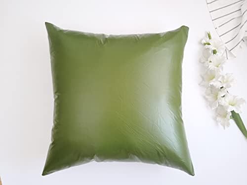 Waterproof Pillow Protector with Zipper Enclosure,PU Material,Soft,Stain-Resistan,Pet-Proof,Square Pillow Cover,2-Pack (Euro(26"*26"), Grass Green) - Image 2