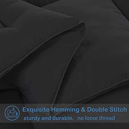 EASELAND Twin XL Down Alternative Comforter, Black, 68x92 Inches - Image 5