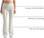 MOOSLOVER Women Flare Leggings Fold Over Bootcut Yoga Pants Casual Y2K Lounge Pants Comfy Cotton Leggings - Image 4