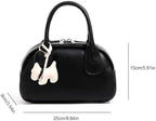 Trendy PU Leather Pillow Bag Bowling Bag for Women - Image 6
