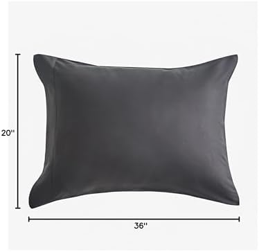 DOZ by SIJO Pillowcase Set, 100% Viscose derived from Organically Grown Bamboo, Buttery Soft, Silky, Breathable, Cooling, Oeko-TEX, High GSM, 2-Pack, Envelope Closure (King, Storm) - Image 4