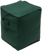 QILLOWAY Inflatable Outdoor Ottoman for Patio, Water Resistant Pouf Cube 16", Inflatable Foot Rest, Outdoor Footstool for Poolside, Garden,Camping, Mallard,Forest Green by QILLOWAY