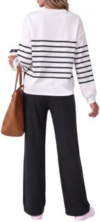 Two Piece Lounge Sets for Women Wide Leg Pant Matching Sets with Pockets - Image 4