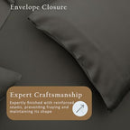 TOSMO Luxury Pillow Case Set of 2 - Cooling Viscose Derived from Bamboo, Oeko-TEX, Breathabl Silky Soft Pillow Cases with Envelope Closure (King / 20x40, Charcoal) - Image 6