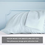 Kamas Egyptian Cotton Sateen Weave Pack of 2 Extra Large Pillowcase to Fit Your Oversized Pancake Large Huge & Gusseted Pillows (Sea Foam, Standard Oversize- 21x32) - Image 3