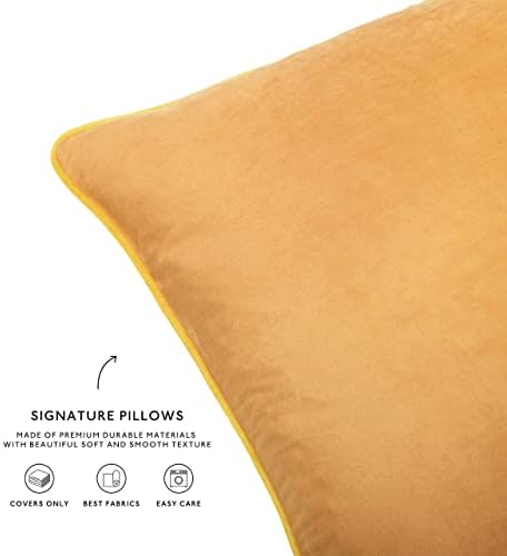 MONDAY MOOSE Decorative Throw Pillow Covers Cushion Cases, Set of 4 Soft Velvet Modern Double-Sided Designs, Mix and Match for Home Decor, Pillow Inserts Not Included (18x18 inch, Yellow/Pink) - Image 6