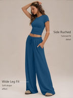 Trendy Queen Women's 2 Piece Matching Summer Lounge Set with Pockets - Image 3