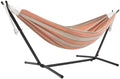 Vivere Double Sunbrella Hammock with Space-Saving Steel Stand and Premium Carry Bag - 450 lb Weight Capacity (Cameo) by Vivere