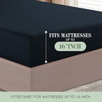 Elegant Comfort Luxury Soft 1500 Premium Hotel Quality Microfiber Wrinkle and Fade Resistant Cozy 6-Piece Bedding Set, Easy All Around Elastic Fitted Sheet, Deep Pocket, Queen, Black - Image 5