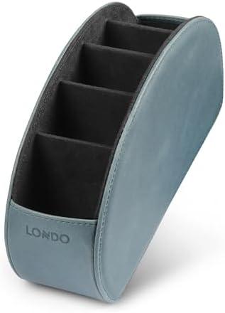 Londo Remote Control Holder with 5 Pockets - Store DVD, Blu-Ray, TV, Roku or Apple TV Remotes - Italian Genuine Leather with Suede Lining - Slim, Compact Living or Bedroom Storage - Image 7