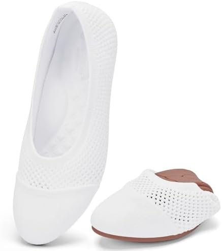 konhill Women's Ballet Flats, Knit Walking Casual Shoes, Comfy & Washable by konhill