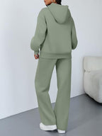 Trendy Queen Womens Oversized Hoodie Wide Leg Pants 2 Piece Lounge Set - Image 4