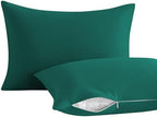 NTBAY Toddler Pillows with Pillowcases Set, 4 Piece 13 x 18, Dark Green by NTBAY