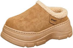 Womens Chunky Platform Slippers Fleece Lined House Clogs by biqikav