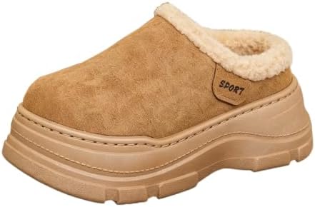 Womens Chunky Platform Slippers Fleece Lined House Clogs by biqikav