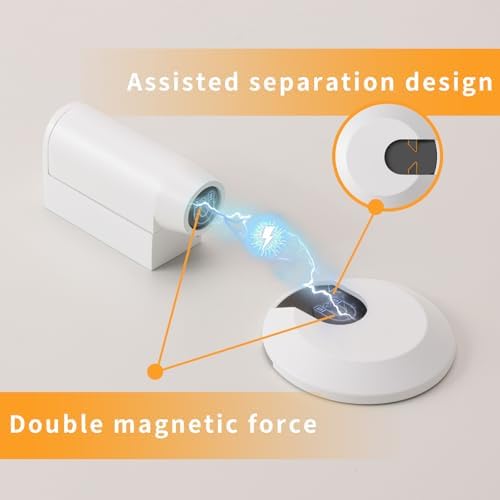 3 Pack Magnetic Door Stopper, Retractable Magnet Floor Door Stop with 0.4 in (10mm) Extension Base, Adhesive Door Magnetic Catch, Door Holder for Gaps Up to 1.4 in (35mm), White WT-3 - Image 3