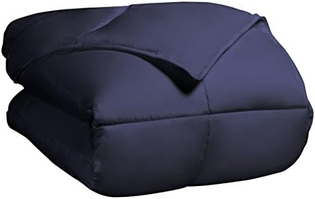 SUPERIOR All Season Down Alternative Comforter, Cal King, Navy Blue by SUPERIOR