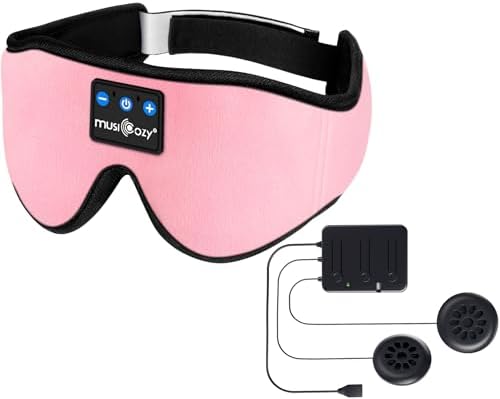 MUSICOZY 3D Sleep Headphones Bluetooth Sleeping Eye Mask & Bluetooth Module Kit with Speakers and Charging Cable by MUSICOZY