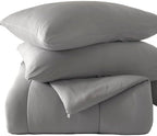 SLEEP ZONE Queen Size Comforter Set, Breathable Jersey Knit Soft Duvet Insert Set 3 Pieces Bedding Sets for Bedroom All Season, Gray - Image 6