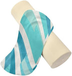 Bolster Pillow Cotton Neck Roll Pillow for Sleeping Outdoor Round Pillows Cylinder Pillow Decorative Cervical Pillow Covers with Zipper Cyan Stripe - Image 2