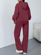 Trendy Queen Womens Oversized Hoodie Wide Leg Pants 2 Piece Lounge Set - Image 4