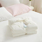 Cozy Bliss Cooling Comforter California King Size, Oversized Cooling Blanket for Hot Sleepers and Night Sweats, Cream Summer Comforter for Cal King Bed, Breathable Soft Lightweight Silk Smooth - Image 4