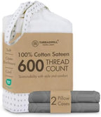 Threadmill 600TC Cotton King Pillowcases, Sateen, Jacquard, Dark Grey by ThreadmillHomeLinen