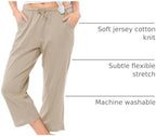 Sexy Basics Women's 100% Cotton Lounge Pants | Capri Style Pajama Sleep Bottoms | Drawstring & Pockets |Multi-Packs & Colors - Image 4