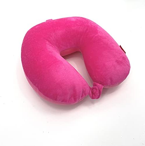 Bookishbunny 2pks U Shape Microbead Travel Neck Pillows Neck Head Support Airplane Bus Train Car Traveling Driving (Pink) - Image 2