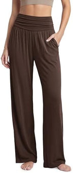ODODOS Women's Wide Leg Palazzo Lounge Pants with Pockets Light Weight Loose Comfy Casual Pajama Pants-26/28/30"/32" Inseam by ODODOS