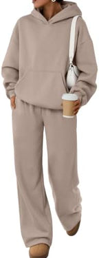 Trendy Queen Womens Oversized Hoodie Wide Leg Pants 2 Piece Lounge Set by TrendyQueen