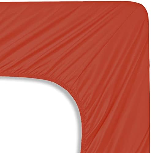Mocassi Queen Sheet Set - Luxury Hotel 1800 Premier Bedding Sheets & Pillowcases - Ultra Soft Breathable & Cooling Bed Sheets - Deep Pocket - Wrinkle Resistant - 4 Piece Set - Queen, Rust - Image 5