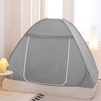 Mosquito Net for Bed, Folded Size 12 inch Portable Camping Travel Mosquito Net, Pop Up Mosquito Tent with Double Entry for King Queen Size Bed (Folded 20 Inch Grey, 71"x79"x59") - Image 3