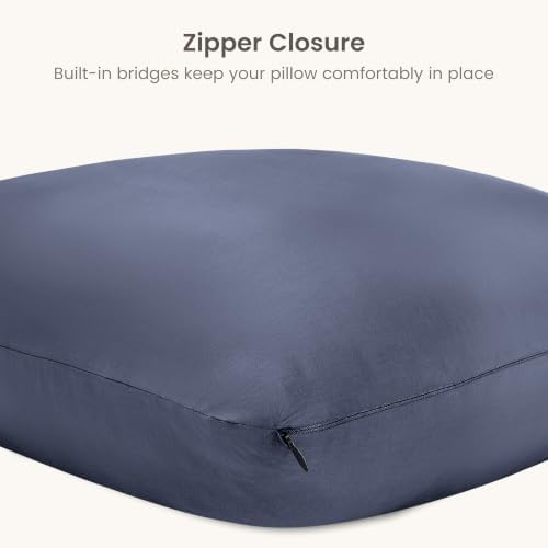 Bioweaves 100% Organic Cotton Body Pillow Cover for Body Pillowcases 300 Thread Count Soft Sateen Weave GOTS Certified with Zipped Closure - 21" x 54", Mineral, Pack of 2 - Image 4