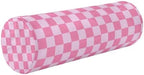 Checkered Pink Neck Roll Pillow Bolster Round Health Memory Foam Long Cervical Cylinder Pillows with Removable Washable Cover for Body Bed Legs Back Yoga by QwThum