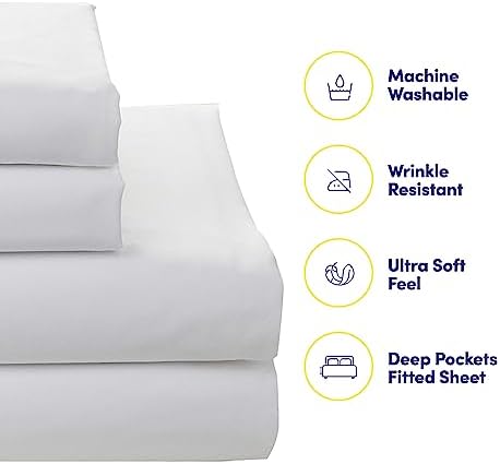 Sweet Home Collection 7 Piece Comforter Set Bag Solid Color All Season Soft Down Alternative Blanket & Luxurious Microfiber Bed Sheets, Genova, King - Image 3