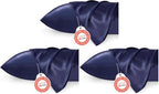 Bedsure Satin Pillowcases, Similar to Silk Pillow Cases Queen Size Set of 6, Pillow Case for Sleeping Women with Envelope Closure, Gifts for Women Men, Navy, 20x30 Inches, 6pcs by BEDSURE