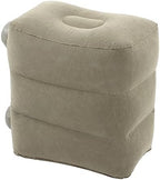 Inflatable Foot Rest Portable PVC Flocking Promote for Office Home Airplane Travel (Dark Gray) - Image 5